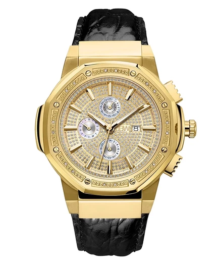 Мужские часы JBW Saxon 10-летние позолоченные 18K с бриллиантами