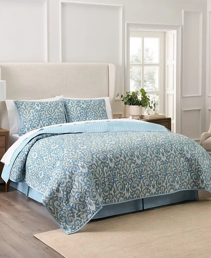 Комплект хлопчатобумажных одеял из 4 предметов Waverly Kensington, темно-синий