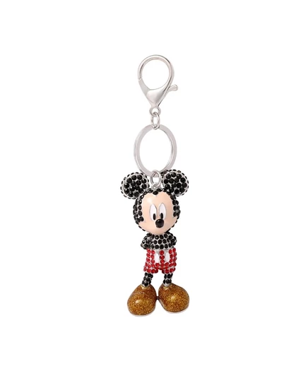 Брелок Disney Mickey Mouse с кристаллами, серебристый