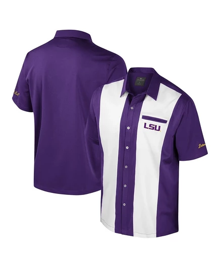 Мужская фиолетовая рубашка Colosseum LSU Tigers Strike на пуговицах Colosseum purple