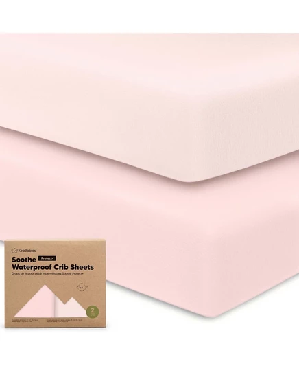 Простыни на резинке KeaBabies Soothe 2 шт., 132×71 см, розовые