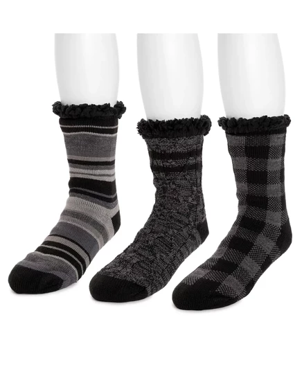 Мужские носки для дома Muk Luks из 3 упаковок black/grey multi