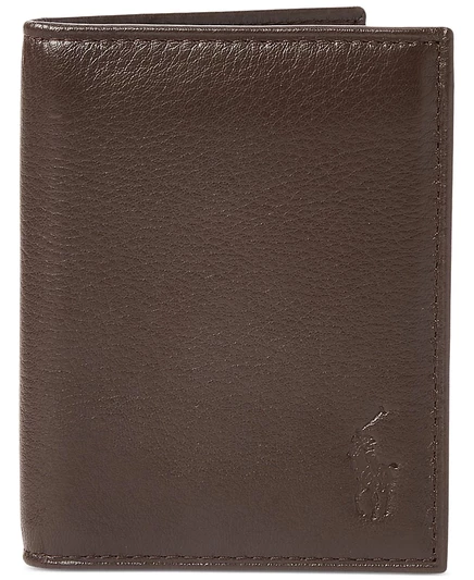 Мужское портмоне Polo Ralph Lauren из фактурной кожи, коричневое