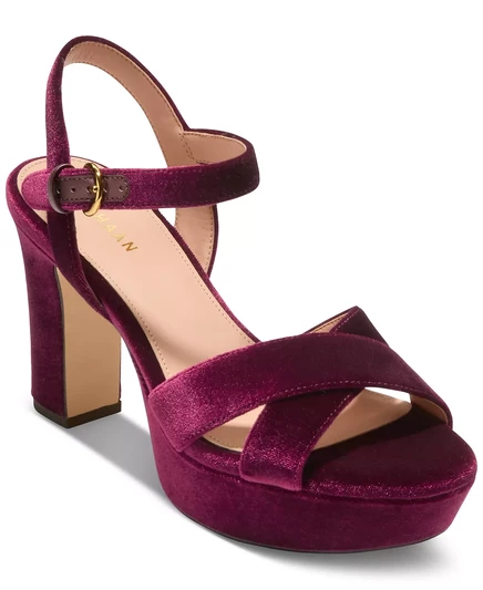  Женские босоножки Riannon на платформе и высоком каблуке wine velvet