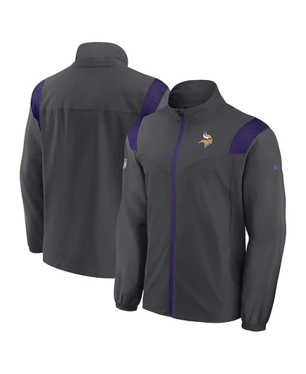 Мужская куртка nike sideline на молнии с логотипом vikings, серая