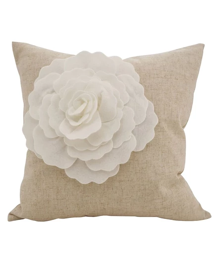 Декоративная подушка SARO LIFESTYLE Rose Flower 46×46 см, кремовая