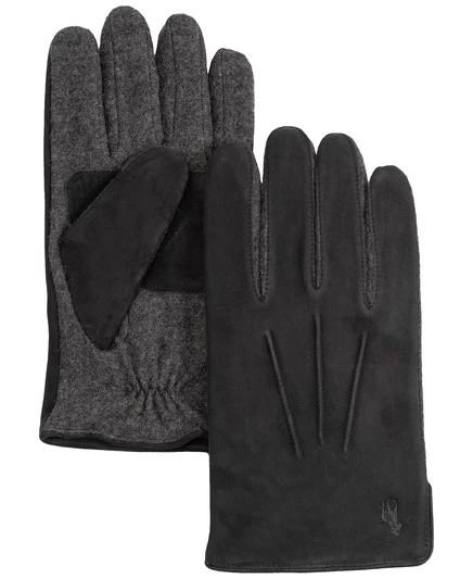 Мужские замшевые гибридные перчатки black/charcoal