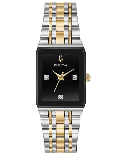 Женские часы Bulova Futuro с двухцветным браслетом из нержавеющей стали с бриллиантовым акцентом 20,5x32 мм, созданные для Macy's