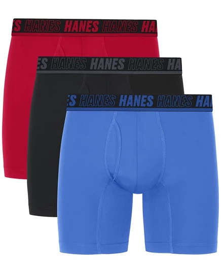 Трусы-боксеры Hanes Men's Moves XTEMP Performance, 3 штуки, мульти