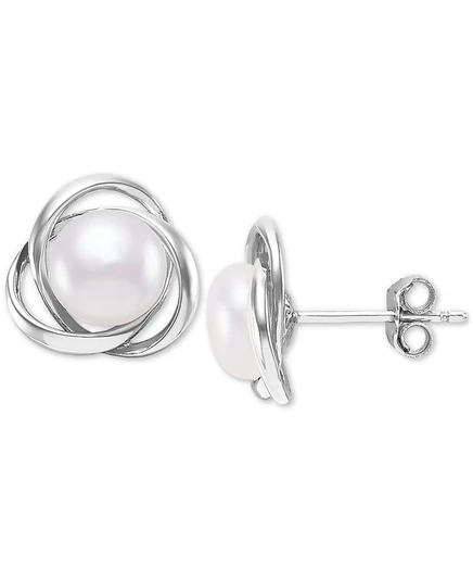 Серьги-пусеты Giani Bernini с жемчугом 7 мм, серебристые