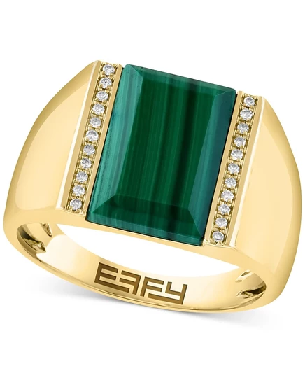 Мужское кольцо EFFY Malachite с бриллиантами, золотистое