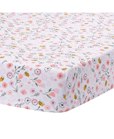 Детская простыня Lambs & Ivy Little Garden, розовая