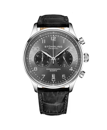 Мужские часы stuhrling GR1-Q 4012 хронограф, 42 мм, черный