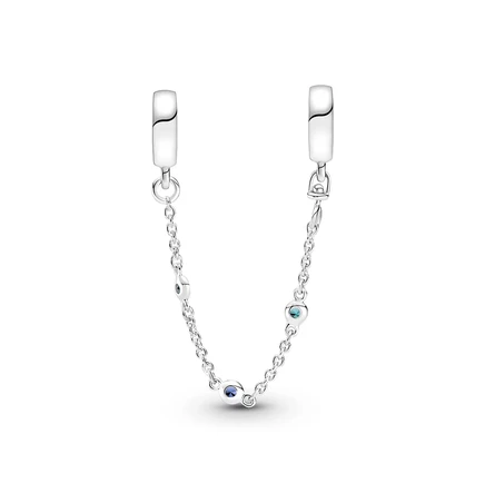 Брелоки на цепочке с тройным синим камнем Pandora sterling silver