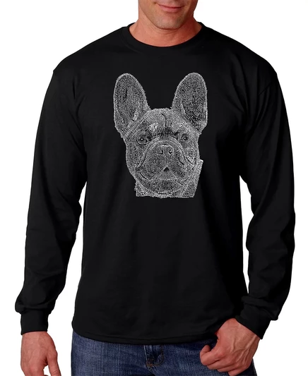 Мужской лонгслив LA Pop Art French Bulldog, черный