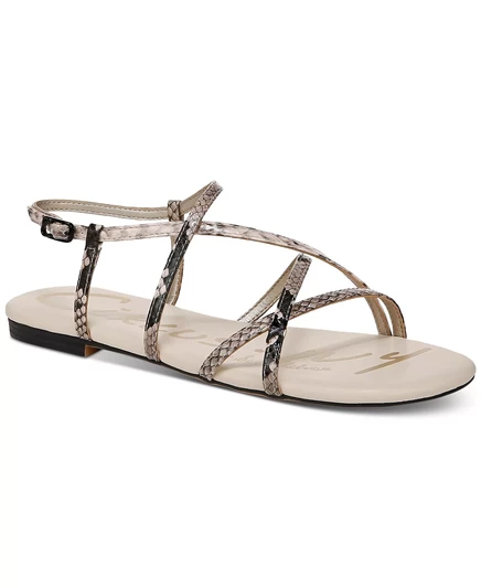  Сандалии на плоской подошве с ремешками Rebecca mocha snake multi