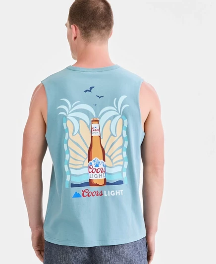 Мужская хлопковая майка Coors Sun + Stone с графическим рисунком Muscle, эксклюзивный синий цвет Macy's