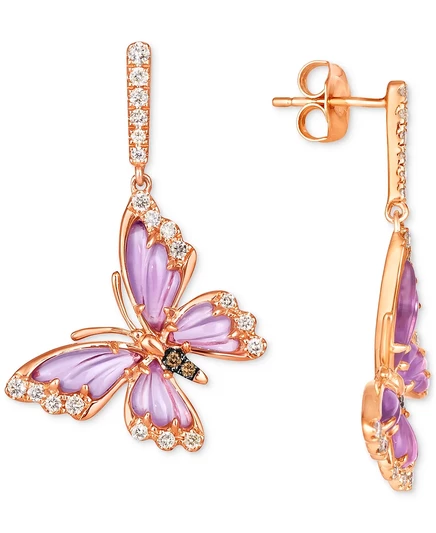 Серьги Le Vian 14K розовое золото с аметистом и бриллиантами