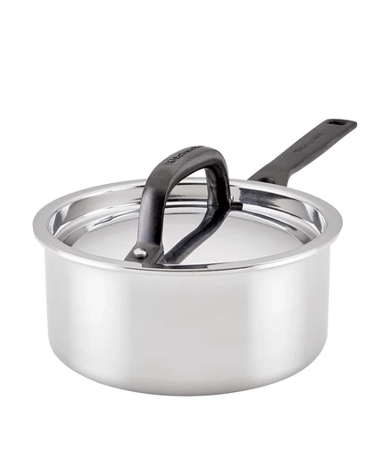 Ковш KitchenAid 5-слойный нерж. 1,4 л с крышкой, серебристый