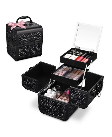 Косметический органайзер Byootique Makeup Train Case с зеркалом Classic Black Artist black