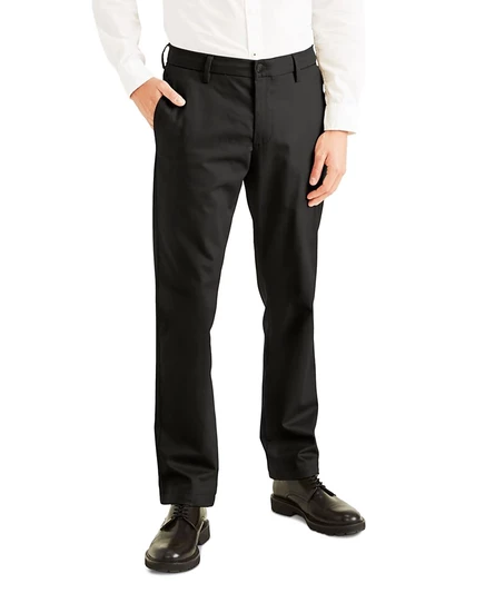 Мужские фирменные брюки Dockers Slim Fit цвета хаки без подкладки с защитой от пятен black