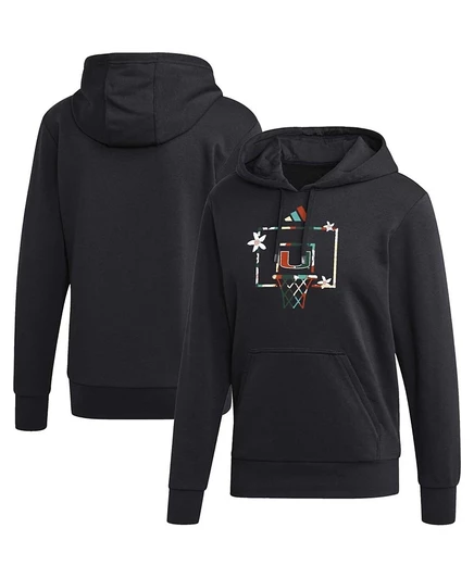 Мужская толстовка-пуловер adidas Black Miami Hurricanes с надписью Honoring Black Excellence black