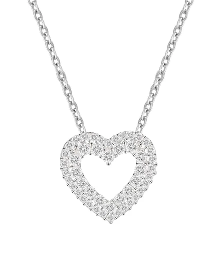 Колье-подвеска Macy's Diamond Heart (1/3 карата) из белого золота и серебра 10 карат