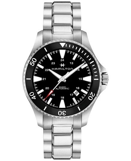 Мужские часы Hamilton Khaki Navy автомат, 40 мм, серебристые