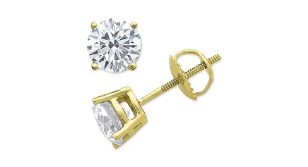 Серьги-пусеты Macy's бриллианты 1/6 карат 10k, желтые