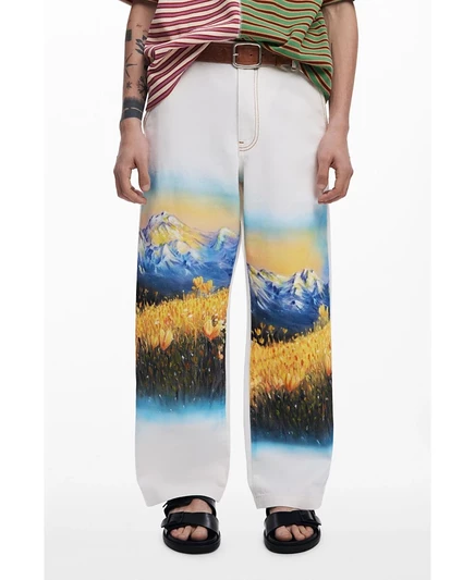 Мужские брюки Desigual Long Landscape, белые