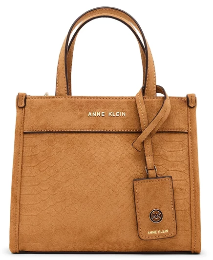 Женская мини-тоут Anne Klein из искусственной замши, коричневая