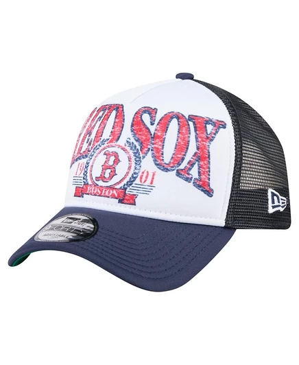 Мужская темно-синяя бейсболка дальнобойщика New Era Boston Red Sox в потертом состоянии с регулируемой А-образной рамкой длиной 9 футов