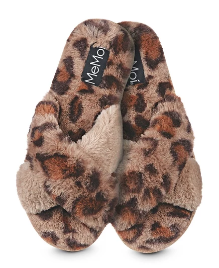 Плюшевые женские тапочки Cheetah коричнево-бежевый
