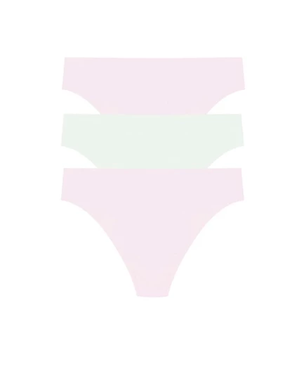 Natori Women's 3-Pack. Bliss Bare Cotton Thong Underwear 771346MP green