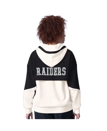 Стартовая женская белая толстовка Las Vegas Raiders Scrimmage с капюшоном на молнии white, black