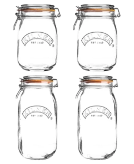 Набор банок Kilner с прижимом, 4 шт, коричневые