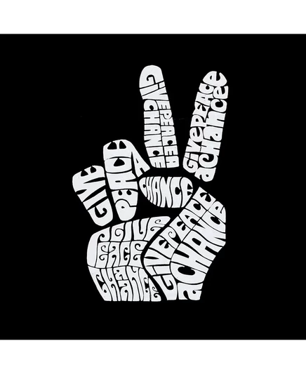 Мужская толстовка с круглым вырезом LA Pop Art Word Art Peace Fingers от LA Pop Art black