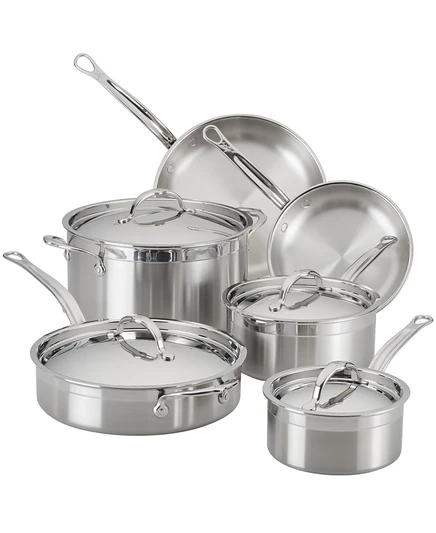 Набор посуды Hestan ProBond, 10 предметов из нержавеющей стали, серый