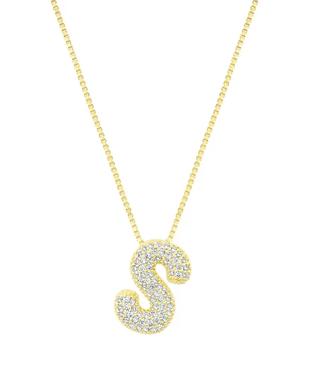 Ожерелье из пузырчатых букв с золотым покрытием ADORNIA Gold Pave gold - s