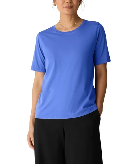Женская футболка Eileen Fisher с круглым вырезом, синяя
