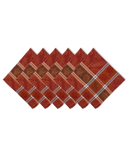 Салфетки Design Imports Harvest жаккард, 6 шт., оранжевые