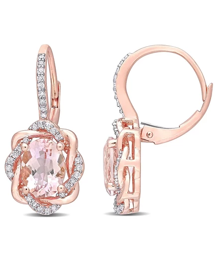 Серьги Macy's с морганитом и бриллиантами, розовое золото