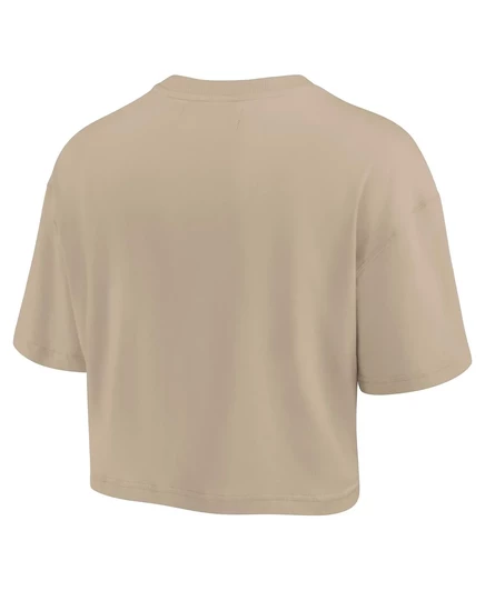 Женская укороченная футболка Fanatics цвета хаки Memphis Grizzlies Elements Super Soft с квадратным вырезом khaki