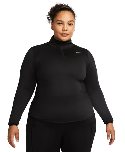 Спортивный топ Nike Plus Size Active Dri-FIT Swift-Element UV на молнии 1/4 black/reflective silv