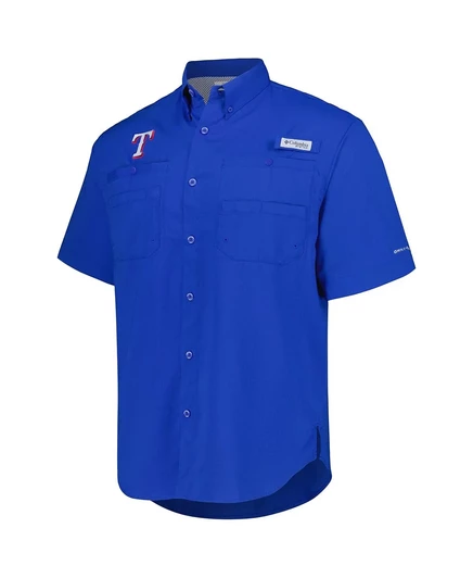 Мужская рубашка Columbia Royal Texas Rangers Tamiami Omni-Shade на пуговицах от Columbia royal