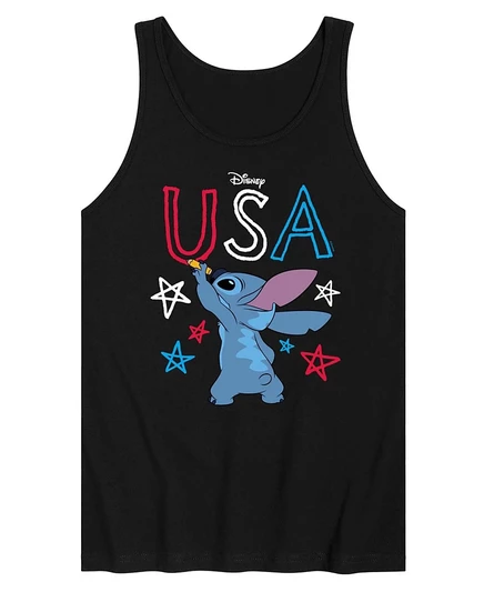 Мужская майка без рукавов с графическим рисунком Lilo USA Stitch от AIRWAVES, черная