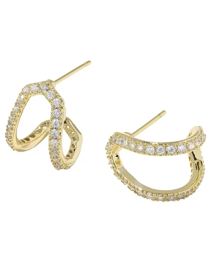 Серьги Kendra Scott с фианитами Daphne Pave Huggie золотые