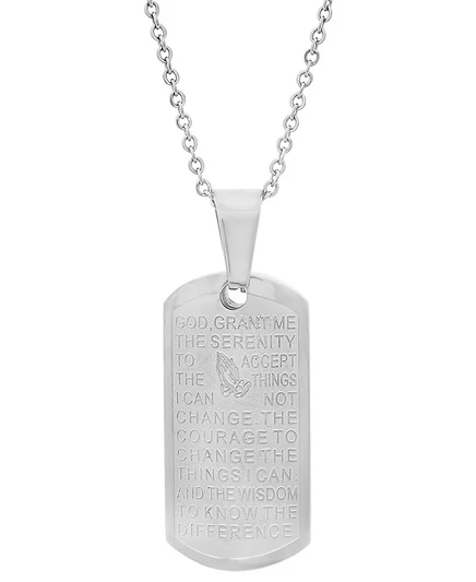 Мужская подвеска Steeltime Serenity Prayer, серая