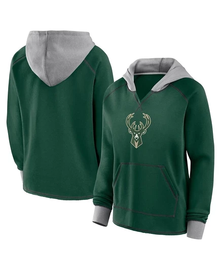 Женская худи Logo Athletic Milwaukee Bucks, зелёная