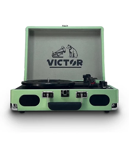 Проигрыватель винила Victor Metro Plus переносной Bluetooth, мятно-зеленый